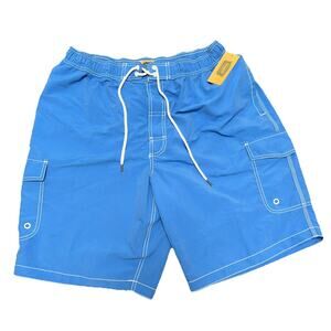 The Foundry Supply Co Mens Swim Trunks Shorts Mesh Lined Blue Sz 1XL Big & Tall